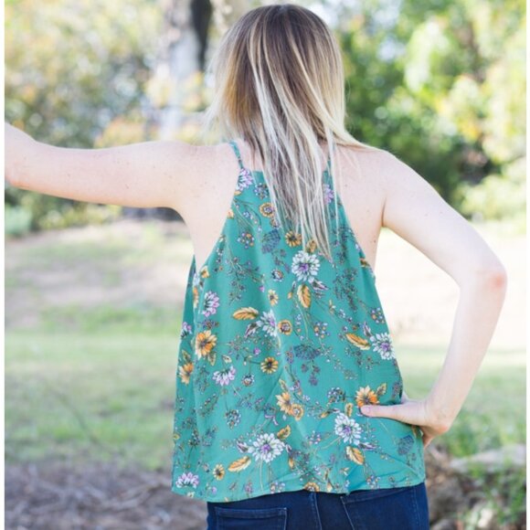 Dolan Anthropologie‎ Tank Top Women's Medium Naomi Floral Button Front Cami - Picture 4 of 12